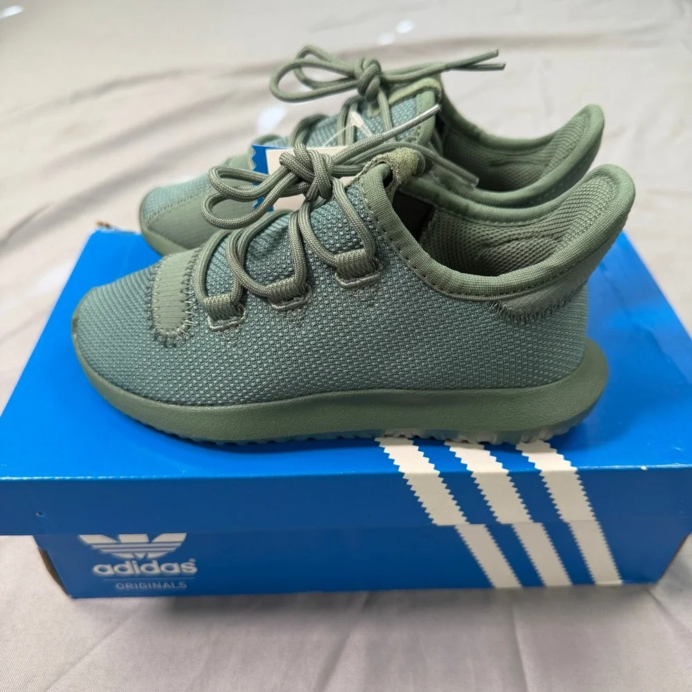 Adidas Originals Tubular Shadow C Olive Green Kids Sneakers BZ0342 Size 11.5K